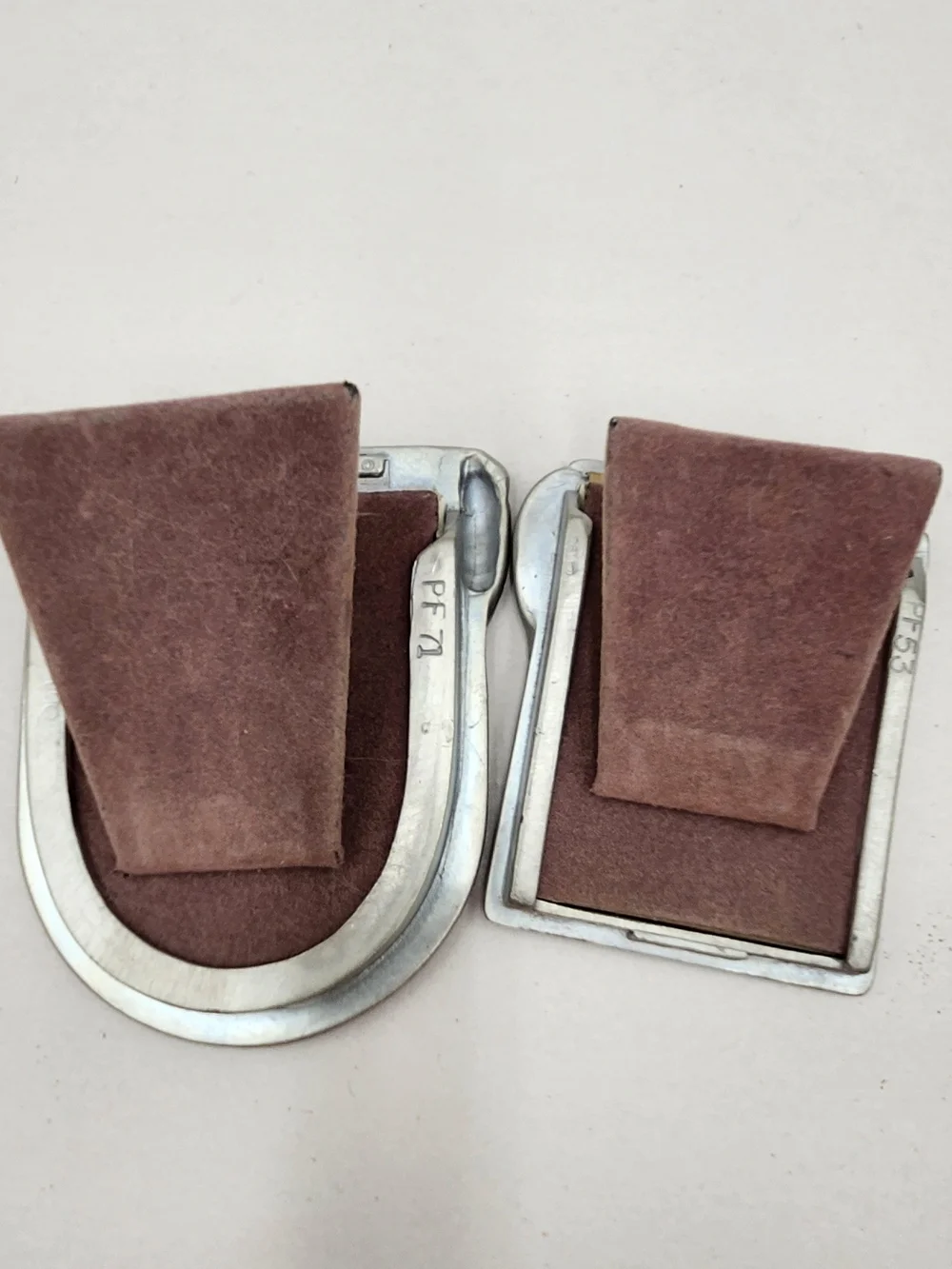 2 Vintage Pewter Silver Cat Mini Picture Frame Pair 2x3